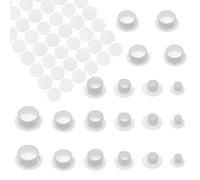 HJYZY 5/8/10/12/15mm Plastic Hole Plugs for Holes Cabinet Hole Plugs Screw Hole White 21mm Self-Adhesive Screw Covers Caps Dustproof Sticker 304 pcs