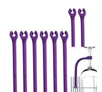 HJYZY 8 pcs Silicone Wine Glass Rack Silicone Dishwasher Attachment Dishwasher Wine Glass Protector Tether (Purple)