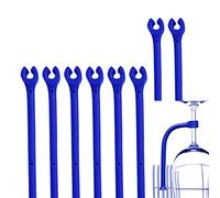 HJYZY 8 pcs Silicone Wine Glass Rack Silicone Dishwasher Attachment Dishwasher Wine Glass Protector Tether (Blue)