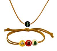 HJYZY Camp H. Blood Percccy Necklace Anabs Wooden Bead Bracelet Greek Mythology Olympians Gods Costume jewelry Accessories for fans 2 Pcs