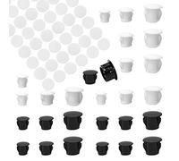HJYZY Plastic 21mm Self-Adhesive Screw Covers Caps, 288pcs (6mm/8mm/10mm Hole Plugs), White/Black, Firm Grip Design for Furniture