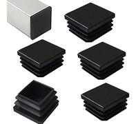 HJYZY Square Plastic Plug Insert 80 x 80mm Black Square Tubing Plastic Plug for Metal Tubing Fence Glide Insert for Pipe Post Chairs and Furnitures 6pcs