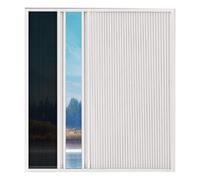 HJZALMI Adjustable Window Screen, Accordion Sliding Screen With White Frame, 2 Ways Expandable Aluminum Frame Blackout Blinds For Kitchen Bedroom(180x160cm)