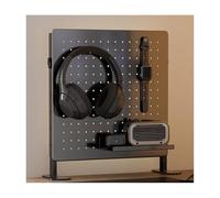HJZALMI Stainless Steel PegBoard, Perforated Board Combination Kit, Pegboards And Accessories Modular Hanging Tool Storage System For Gaming Setup Storage(Black,40x40cm(15.7x15.7in))