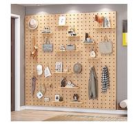 HJZALMI Wall Pegboard, Easy Installation Kitchen Hole Boards, 12mm Thick Wooden Pegboard, Workshop Organisation Hole Wall Board, For Craft Room Workbench(Brown,60x80cm)