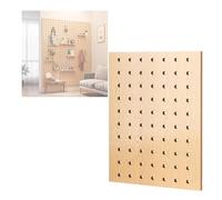 HJZALMI Wooden Pegboard, Combination Wall Organizer Kit, Ornaments Display Hole Boards, Wall Peg Tools Panel For Home Office, Easy To Assemble(60x120cm-4PCS)