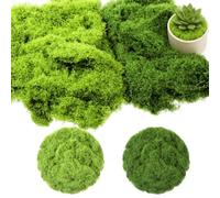 HJZHII 100g Artificial Moss, Fake Moss Dark Green Light Green | Fake Green Moss Decorative Moss Balls for Plant Garden Lawn Crafts Decoration Landscaping Model Making
