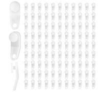 HJZHII 100PCS Plastic Curtain Track Gliders, White Curtain Glider Replacement Spare Curtains Track Gliders Curtains Rail Tracks Hooks Slider Roller Hook for Window Door Shower