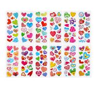 HJZHII 12 Sheet Variety Puffy Stickers for Kids, Cute Love Heart Sticker Colorful Children 3D Stickers for Party Bag Fillers Rewarding Gifts Scrapbooking(Love Heart)