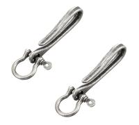 HJZHII 2 Pcs Fish Hook Key Chains, Belt Clip for Keys Antique Bronze Fish Hook Key Chains Retro Wallet Clip Belt Buckle Pocket Clips U Shaped Keychain for Men Women(Silver)
