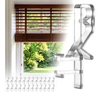 HJZHII 24Pcs Hidden Channel Valance Clips, 1-7/8inch Clear Blind Clips | Clear Plastic Blinds Clip Valance Clip Replacement for Blinds Wood Faux Wood Window Blind