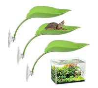 HJZHII 3 Pack Dwarf Frog Tank Accessories, Turtle Tank Accessories Leaf Shape Basking Platform with Suction Cups Frog Habitat Platform Reptile Leaf Aquarium Decoration Leopard Gecko Accessory
