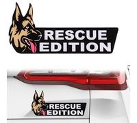 HJZHII 3D Dog Edition Car Badges, Acrylic Cute Dog Exterior Emblems Badge Laser Cutting Emblem for Car Truck Rv Boat Exterior Decoration(German Shepherd)