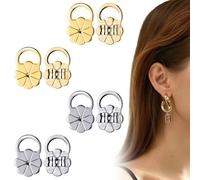 HJZHII 4 Pairs Earring Backs for Droopy Ears, Earring Lifter for Heavy Support Backs Large Backing Studs Secure Backers for Earlobe Stretched Earlobes Big Studs