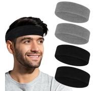 HJZHII 4PCS Sweat Band for Men Women, Sweatbands Sport Headbands Sweat Head Bands Workout Headband Moisture Wicking Athletic Sweatband for Exercise Running Fitness Yoga