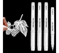 HJZHII 4pcs White Gel Pens, 1mm Highlight Fine Point Pens White Line Drawing Pen Quick Dry Ballpoint Pen for Art Drawing Sketching Writing Artists Black Paper Design Supplies