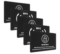 HJZHII 5 Pack RFID Blocking Card, Contactless NFC Debit Credit Card Protector NFC Blocking Cards Protecting Entire Wallet RFID Blocker for Passport Security No Batteries Required for Travel Work