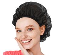 HJZHII 6PCS Unisex Elastic Chef Hat, Kitchen Cooking Hat Food Service Hair Nets Reusable Washable Adjustable Mesh Cap Black