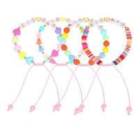 HJZHII Big Sister Bracelet, Adjustable Big Sister Shirt Jewelry Bracelet Colorful Heart Charm Beads for Woman Gift Multicolor Star Bracelets 4 Pcs Beaded Bracelets Charms with A Card
