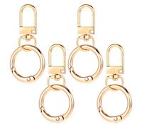 HJZHII Double Opening Swivel Clasp Clips, Metal Swivel Spring Snap Heavy Duty Push Hook Snap Jewelry Clasps Keychain Ring Hooks for Purses DIY Crafts Jewelry Clasps Lanyard Making(Gold)
