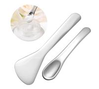 HJZHII Set of 2 Cosmetic Spatulas, Cosmetic Spatulas, Stainless Steel Cosmetic Spatula, Mini Make Up Spoon, Spatula, Eye Cream, Applicator, Face Mask, Skin Care, Scoop for Mixing Lotions, Moisturisers
