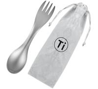 HJZHII Titanium Spork with Little Bag, 2 in 1 Fork and Spoon Combo