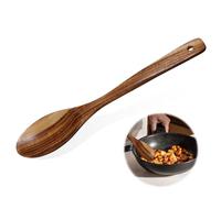 HJZHII Wooden Spoons for Cooking, 12.1 Inch Long Wooden Spoon, Non-Stick Woodens Spoon, Heat Resistant Teak Spoons for Nonstick Cookware, Durable Kitchen Utensils