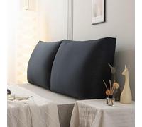HJZPWB Back Support Pillow for Couch Bedside Backrest Headboard Cushion for Bed/Sofa Tatami Bolster Support Reading Removable Cover for Living Room, Bedroom, And Home Decor,Black,1 pc60x58x18CM