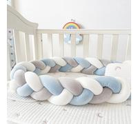 HJZPWB Bed Guard Rail Knot Nursing Cushion for Home Bedroom Braided Mat Cuddle Cushion Braided Pillows Knotted Soft Anti-Fall All-Round Protection Pillow Decor Knot Pillow,A02,150cm