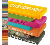 HJZPWB Custom Bench Cushion,Bench Cushion Indoor,140+ Colours Window Seat Cushion 50D High Resilience Foam Garden Furniture Cushions Double Piping Bench Cushions,6cm