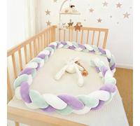 HJZPWB Handmade Soft Knot Pillow Side Sleeper Pillow Baby Edge Protection Decorative Decor Cotton Bed Set All Round Braided Protector for Room Bed,A26,500cm