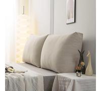 HJZPWB Sofa Back Cushions Headboard Pillows Throw Couch Back Cushions Waist Comfort Reading Pillow Lumbar Support Office Chair Rest -For Reading Corduroy,White,1 pc75x58x18CM