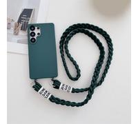 HJZSZX For Galaxy A15 5G Edge Soft Lanyard Phone Case Crossbody Silicone Cover(For Galaxy A15 5G/Green)