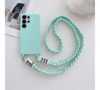 HJZSZX For Galaxy A25 5G Edge Soft Lanyard Phone Case Crossbody Silicone Cover(For Galaxy A25 5G/Cyan)
