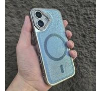 HJZSZX For iPhone 12 ProMax Luxury Magnetic Fashion Flash Glitter Phone Case Protective Cover(For iPhone 12 ProMax/LIGHT BLUE)