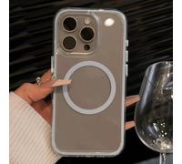 HJZSZX For iphone 12 Promax Transparent Magnetic Phone Case Wireless Charging Shockproof Hard Cover(For iphone 12 Promax/Blue)