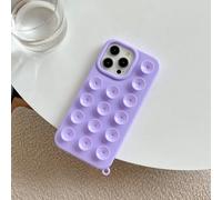 HJZSZX For iPhone 12ProMax Cute Creative Suction Cup Phone Case Gadget Holder Funny Soft Silicone Back Cover(For iPhone 12ProMax/Purple)