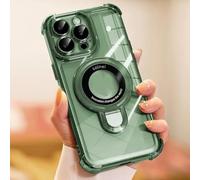 HJZSZX For iPhone 15 Plus Lens Case Folding Bracket Ring Clip Compatible with Fall Resistant Case(For iPhone 15 Plus/Dark green)