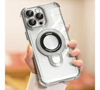 HJZSZX For iPhone 15 Pro Lens Case Folding Bracket Ring Clip Compatible with Fall Resistant Case(For iPhone 15 Pro/silvery)