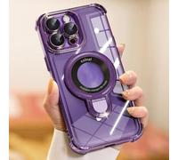HJZSZX For iPhone 15 Pro Lens Case Folding Bracket Ring Clip Compatible with Fall Resistant Case(For iPhone 15 Pro/purple)
