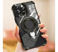 HJZSZX For iPhone 15 Pro Max Lens Case Folding Bracket Ring Clip Compatible with Fall Resistant Case(For iPhone 15 Pro Max/BLACK)