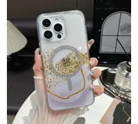 HJZSZX For iPhone 16 Plus Glitter Marble Pattern Magnetic Soft Phone Case Clear Shockproof Cover(For iPhone 16 Plus/White JBSF CC)