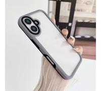HJZSZX For iPhone 16Pro Max Luxury 2in1 Acrylic Clear Hard Phone Case Candy Color Frame Transparent Shockproof Cover(For iPhone 16Pro Max/Gray)