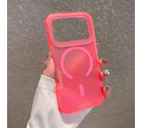 HJZSZX For iPhone Air Neon Color Bumper Shockproof Phone Case Wireless Charging Frosted Armor Cove(For iPhone Air/Rose Red)