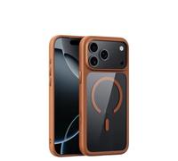HJZSZX For iPhone17 Pro Max Active Touch Camera Button Clear Case Transparent Wireless Charging Shockproof Cover(For iPhone17 Pro Max/Orange)