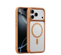 HJZSZX For iPhone17 Pro Max Active Touch Camera Button Matte Shockproof Case Frosted Wireless Charging Hard Cover(For iPhone17 Pro Max/Orange)