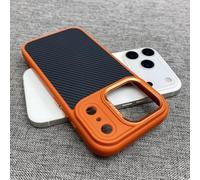 HJZSZX For iPhone17 Pro Max Active Touch Camera Button Shockproof Case Alloy Lens Wireless Charging Cover(For iPhone17 Pro Max/Orange)