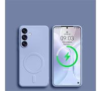 HJZSZX For Samsung A05S Luxury Silicone Magnetic Wireless Charge Case Shockproof Cover(For Samsung A05S/Lilac purple)