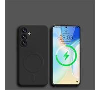 HJZSZX For Samsung S22Ultra Luxury Silicone Magnetic Wireless Charge Case Shockproof Cover(For Samsung S22Ultra/Black)