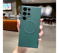 HJZSZX For Samsung S23FE Magnetic Wireless Charge Liquid Silicone Soft Phone Case Back Cover(For Samsung S23FE/Green)